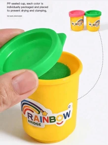 24/12/6 pezzi di pasta di gomma per bambini, conservata in scatole, realizzata in farina di frumento, innocua, giocattolo fai-da-te Labobo Bubu, riutilizzabile, sigillata e conservata, giocattolo puzzle adatto per la stagione scolastica, interazione genitore-figlio, regalo per camera da letto, feste di compleanno