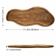 Holz Schmuckablage, Halskette Ring Ohrringe Aufbewahrungsablage, verschiedene geformte kreative Holzablagen, dekorative Ablagen, Kosmetikablagen, Geschirrablagen, Ausstellungsdekorationsablagen, Retro-Stil Dekorationsablagen, Aufbewahrungsablagen, Make-up Raum Dekoration - Mokka-Braun - Übersicht 10