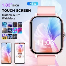 Smart Watch Smartband 1.83 Inch Full Screen Touch Call Notification And Rejection Sports Date Alarm Message Reminder Sedentary Reminder Multi-Function Square Dial Smart Bracelet For Android/Ios - Black - View 4