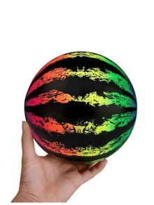 1 pieza Balón inflable de playa con diseño arcoíris con forma de sandía, para fiestas y playa - Multicolor - Ver 6