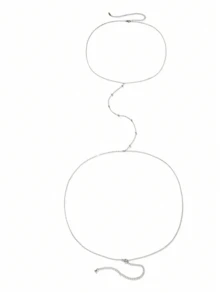1pc Women Bikini Crossover Necklace Attached Body Chain, Double Layer - W-yL97 Chain Body Chain - View 9