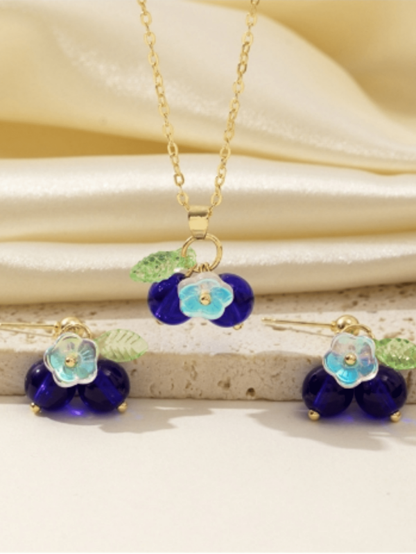 3pcs/Set Fruit Earring & Necklace Set, Fresh And Sweet, Niche, Commuting Accessories