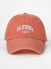 1 件刺绣“加州甜蜜海岸”水洗棒球帽，可调节户外防晒休闲帽，适合春季、秋季、旅行、海滩、男孩、Y2K 风格