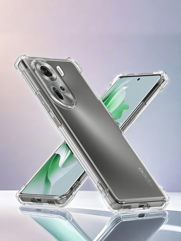 Transparent 4-Corner Anti-Fall Case, Suitable For OPPO & OnePlus Smartphone Series, Mobile Phone Case, Phone Protective Cover, Phone Shell, Phone Sleeve, Anti-Fall Phone Case, Transparent Phone Case, Minimalist Phone Case, Solid Color Phone Case, Transparent Phone Case, TPU Anti-Fall Phone Case (Military-Grade Anti-Fall) Waterproof Shockproof Scratch Resistant