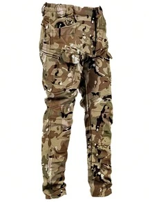 Men's Winter Soft Shell Fleece - Lined Charging Pants - Windproof, Waterproof & Thickened For Outdoor & Mountaineering - 08 - View 2