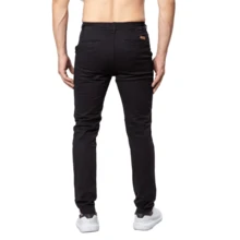 Calça esporte Fino Masculina Social Elegante Bolso faca Embutido  Todos    Skinny    Botão  Zíper - Preto - Visão 3