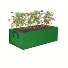 3 包无纺布种植袋，重型方形种植容器，带手柄，适用于胡萝卜、洋葱、花卉、水果 - 室内外均可使用 - 綠色 - 查看 3