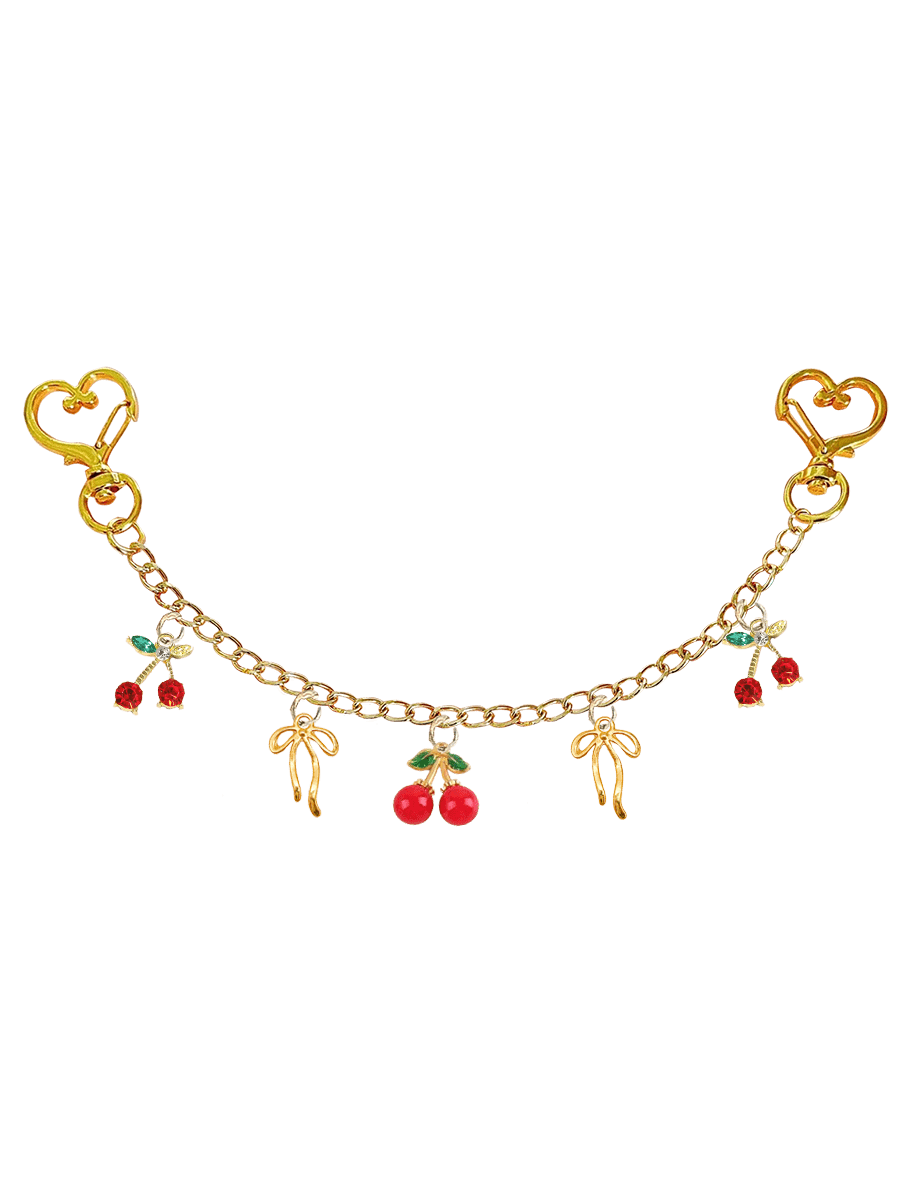 Charm da borsa, catena per borsa, decorazione a fragola, decorazione a ciliegia per borsa, catena decorativa per borsa, cinghia decorativa per borsa, accessori decorativi per borse, tracolla, borse a spalla e borse a tracolla da donna
