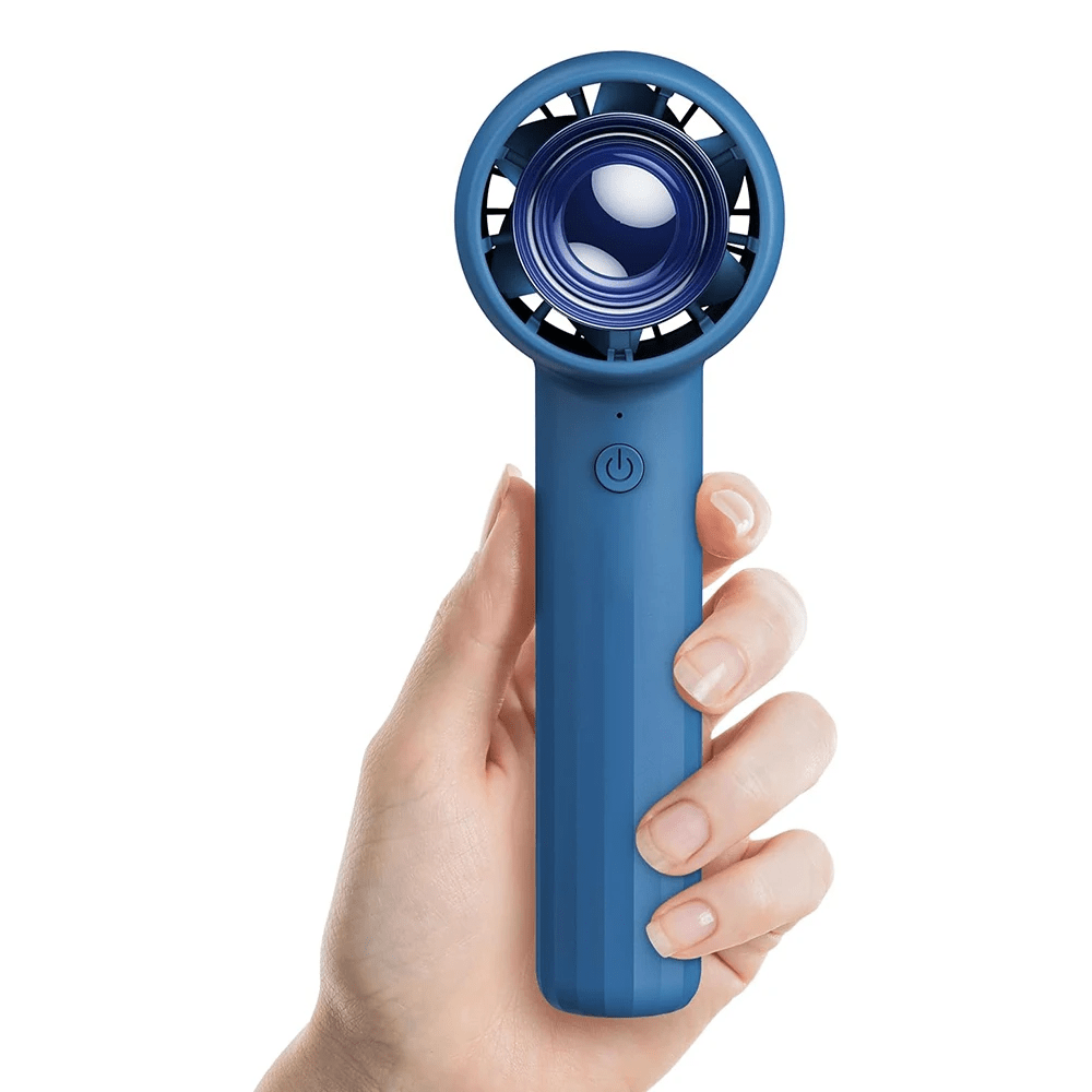 Ventilador turbo portátil, mini ventilador pessoal ajustável com display de potência de 1 a 3 velocidades, ventilador elétrico pequeno para ambientes externos recarregável por USB (1. Fluxo de ar forte, super silencioso, compacto e portátil, não ocupa espaço, pode ser colocado verticalmente e inclinado; 2. Anel de fluxo de ar da turbina, tecnologia patenteada exclusiva de levitação magnética)