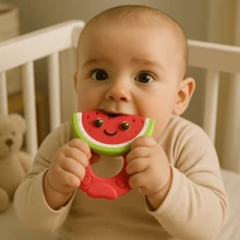 Mordedor Bebê 100% Natural Super Macio Alívio Gengiva Livre de BPA Colorido e Divertido Brinquedo Banho Textoy Presente