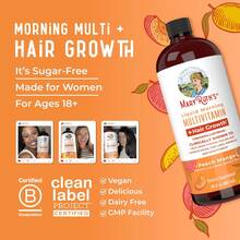 Liquid Multivitamin For Women With Lustriva® – Hair Growth, Skin Radiance & Energy Support – Biotin 10,000mcg, B-Complex, Vitamin D & C – Peach Mango – 30 Fl Oz - 1瓶 - 查看 5