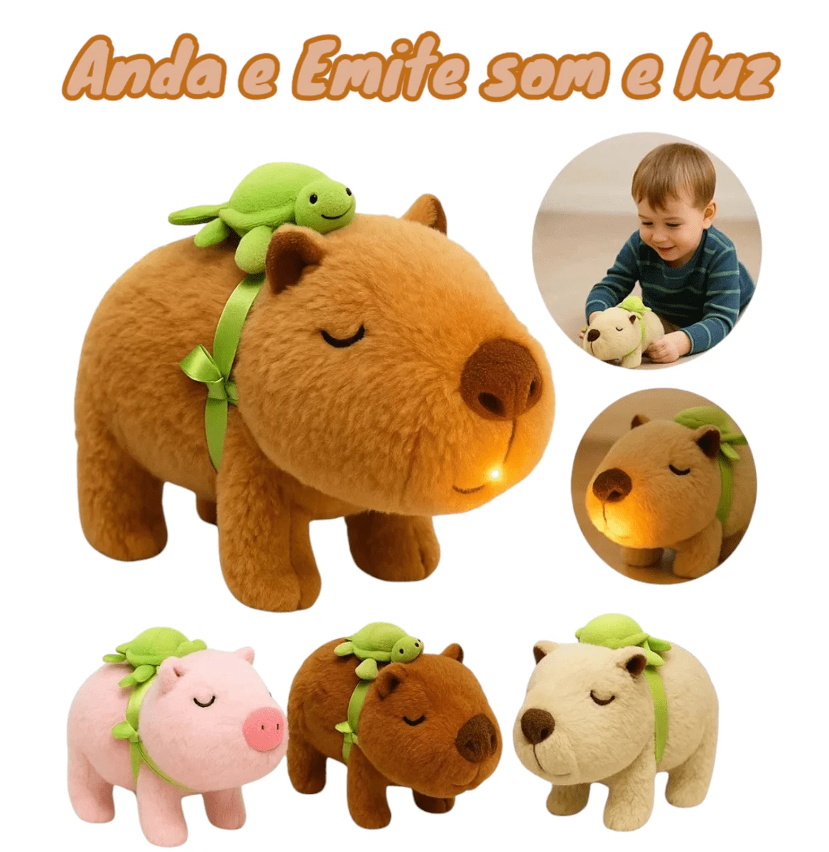 Filó Plush Capybara That Walks With Sound Electronic Children's Toy
