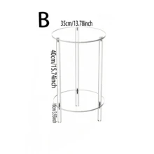 1 套亚克力圆形边桌，2 层透明小边桌，床头柜适用于小空间、客厅、卧室，易于组装和拆卸 - 彩色 - 查看 14