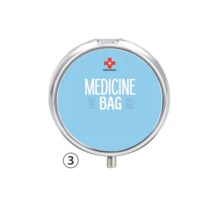 1 Pill Box With Customizable Text, 3 Compartment Small Pill Box, Suitable For Wallet, Cute Mini Medicine Storage Box Travel Pill Box, Portable Pill Container And Medicine Vitamin Storage Box, You Can Also Use It To Store Other Small Items.