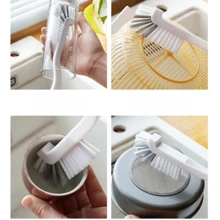 Kitchen Universal Cleaning Brush! Double Design With Right Angle And Elbow, Easily Handle Stubborn Stains On Wall Breaking Machines, Crabs, And Cup Bottoms!