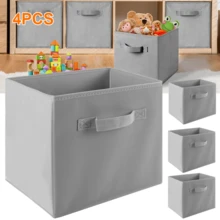 12er Set 27 x 27 x 28cm Aufbewahrungsbox Spielkiste Regalkorb Faltkiste Korb Stoff Box,ragbare Behälter, staub- und feuchtigkeitsbeständig, - Grau - Übersicht 1