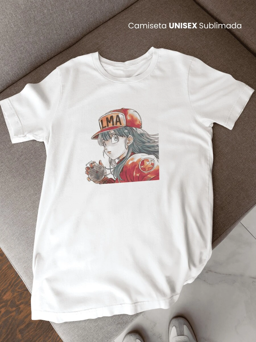 BULMA Camiseta Unisex Personaje Drago Ball Anime Fan - Blanco - Ver 1