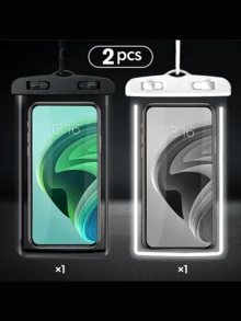 Set de 2 fundas impermeables y luminosas con pantalla táctil, adecuadas para nadar, la playa, bucear, fotografía, rafting, estuche impermeable y transparente para teléfono - Multicolor - Ver 15