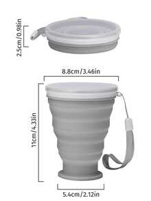 Vaso plegable de silicona de 172 g con clip de mosquetón - portátil, multicolor, vaso plegable para bebidas para camping y actividades al aire libre, ahorro de espacio - Multicolor - Ver 6