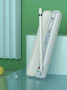 1 pezzo Scatola portaoggetti compatibile con Apple Pencil 1/2 con coperchio, custodia per la punta, adattatore (penna e accessori non inclusi)
