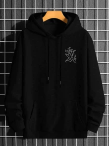 Loas Angeles Sweatshirt Minimalist USA LA Flannel Unisex Men Women Hooded Cold Weather Sweatshirt 75% Cotton Premium Top Streetwear New Release Immediate Shipping - 黑色 - 查看 1
