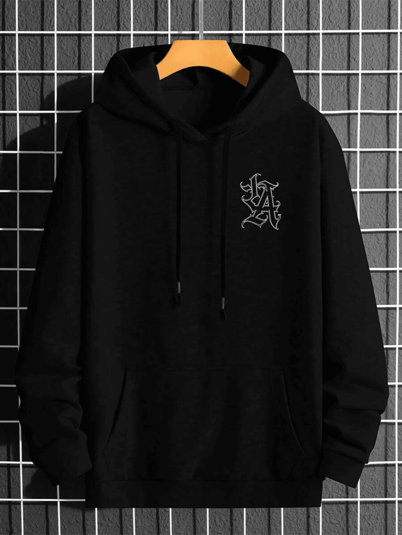 Loas Angeles Sweatshirt Minimalist USA LA Flannel Unisex Men Women Hooded Cold Weather Sweatshirt 75% Cotton Premium Top Streetwear New Release Immediate Shipping - 黑色 - 查看 1