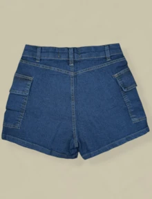 Women's Cargo Jean Shorts - Dark Wash - View 4