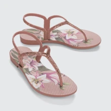 NEW GRENDHA FLAT SANDAL LOVE IN FLOWER COMFORTABLE ORIGINAL - Rusty Rose - View 3