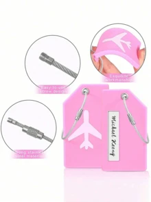 Luggage Ties Luggage Tag Set, Travel Adjustable Suitcase Straps Silicone Luggage Tags With Name, ID Card Men And Women Luggage Straps Adjustable Belts, Luggage Fixing Straps, Luggage Straps With Silicone Luggage Tags, Suitable For All Bags And Luggage, 8 Colors To Choose From, Suitable For Home, Office, School, Travel, Business Bag For School School Accessories School Stuff - Multicolor - View 11