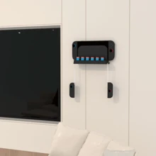 Soporte de pared con 12 ranuras para almacenar tarjetas de juego para 2, con 2 métodos de instalación con fijación de tornillos, diseño de doble gancho para colgar en la pared y ahorrar espacio en el escritorio, fácil conexión al TV, práctico para reemplazar tarjetas de juego
