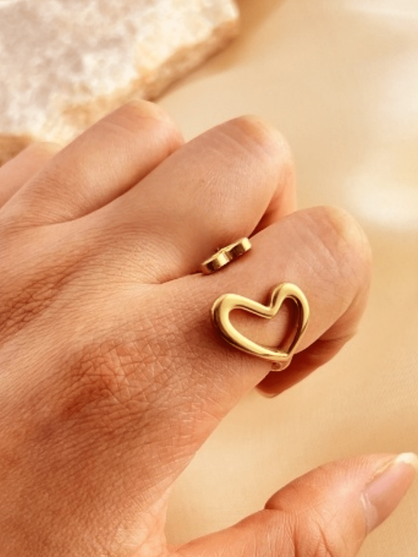 Vintage Heart Shaped Stainless Steel Ring