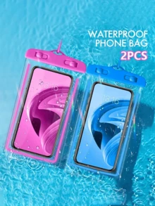 Set de 2 fundas impermeables y luminosas con pantalla táctil, adecuadas para nadar, la playa, bucear, fotografía, rafting, estuche impermeable y transparente para teléfono - Multicolor - Ver 4