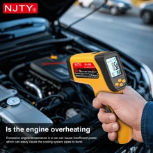 NJTY مسدس درجة الحرارة، ترمومتر أشعة تحت الحمراء من نوع K، مسدس حرارة عالية من دون تلامس، مناسب للاستخدام الصناعي والطبخ والموقد والسيارات وأجهزة التكييف والشوايات والمحركات، قارئ درجة حرارة السطح بالليزر من 58- درجة فهرنهايت إلى 1472 درجة فهرنهايت