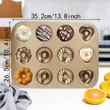 6pcs/9pcs/12pcs Non-Stick Donut Molds, Mini Cupcake Molds For Baking; Large 12-Cavity Non-Stick Hollow Donut Cake Cookie Baking Mold, Home Use