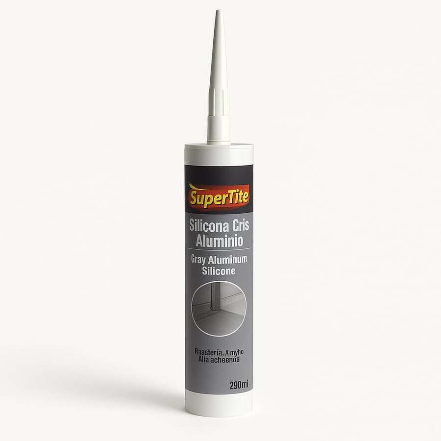 Silicona Gris Aluminio 290ml|Sellador resistente al agua, al moho y a altas temperaturas|Ideal para cerámica, metal, vidrio, juntas de ventanas y trabajos de reparación en cocina y baño - Gris - Ver 1