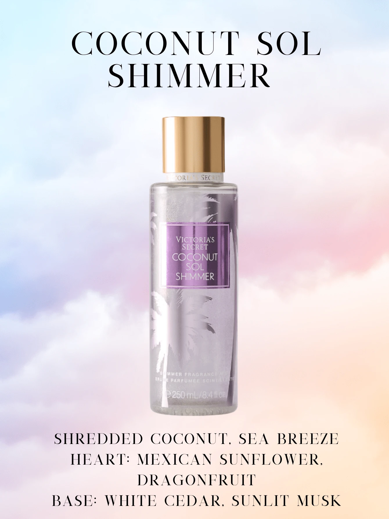 Victoria's Secret Victoria's Secret VS Body Mist Fine Fragrances Pink Perfume Dreamy Petals Sunlit Sparkling Blooms - 椰子溶膠閃光 - 查看 1