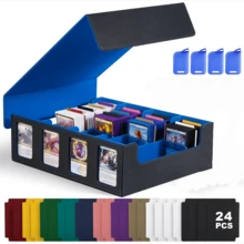 收藏版交易卡收纳盒，2400+ MTG 卡盒，带 4 个顶部装载器，24 个彩色分隔标签，TCG 卡盒适用于魔术 PTCG 运动卡 - 彩色 - 查看 8