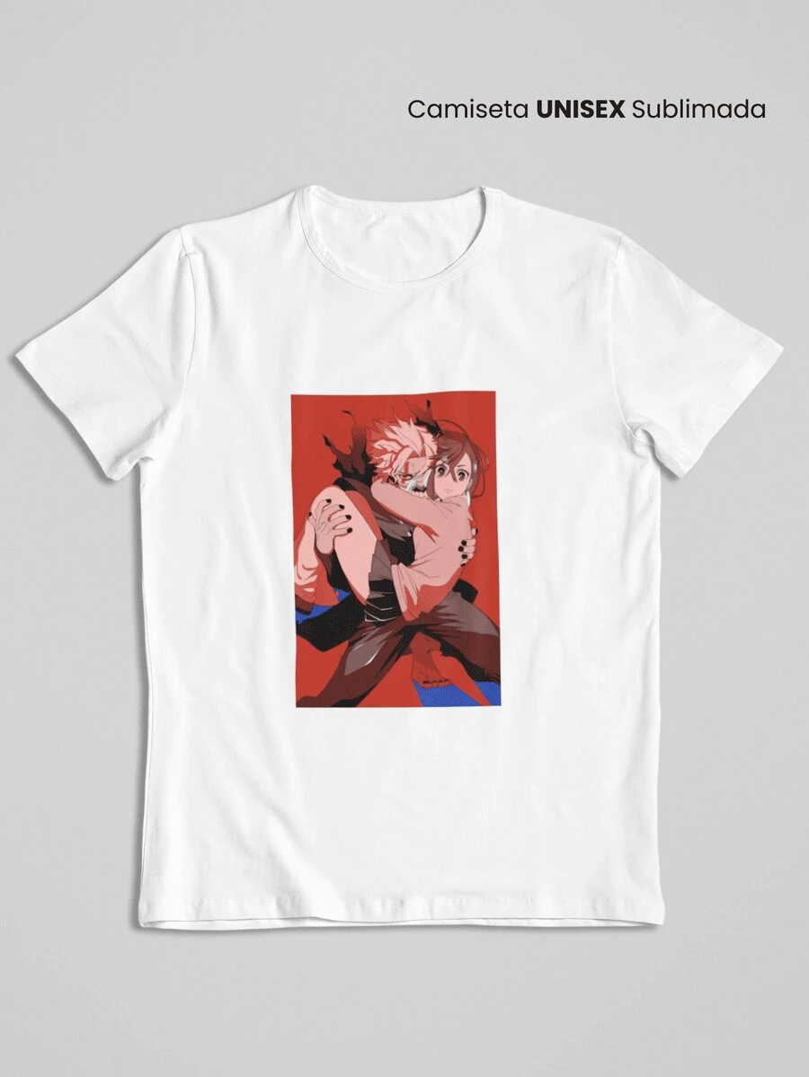DANDADAN Camiseta Unisex Momo y Okarun, Ropa Anime - Blanco - Ver 1