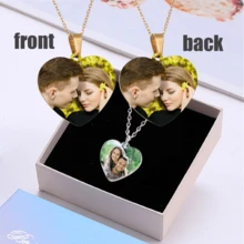 Custom Heart Pendant Necklace - Personalized Dog Tag Photo, Stainless Steel, Ideal For Couples, Valentine's Day And Christmas Gifts,Silver,Stylish,Colorful,Vintage,Simple,Unisex,Casual,Cuties,Custom,Personalized,Unique,Ideal Gifts For Him,Ideal Gifts For Her,Her,Boyfriend,Girlfriend,Dad,Mom,Family,Friends,For Anniversaries,For Birthdays,For Graduation,For Prom,For Party,Jewelry,Jewelry,Chic Autumn,Jewelry & Watches,Customized Fashion Photo Necklaces - Multicolor - View 23
