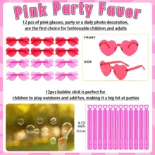 156 PCS Ultimate Pink Party Favors Set - Perfect For Birthdays And Pink Themed Celebrations, Includes Party Bags, Accessories And Toy Favors, Birthday Party Decorations - Hồng - Xem 4