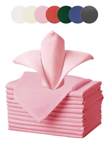 2/6/12 piezas Servilletas de color liso de poliéster, adecuadas para restaurantes, cocinas, bodas, banquetes, decoración de manteles, 40x40cm