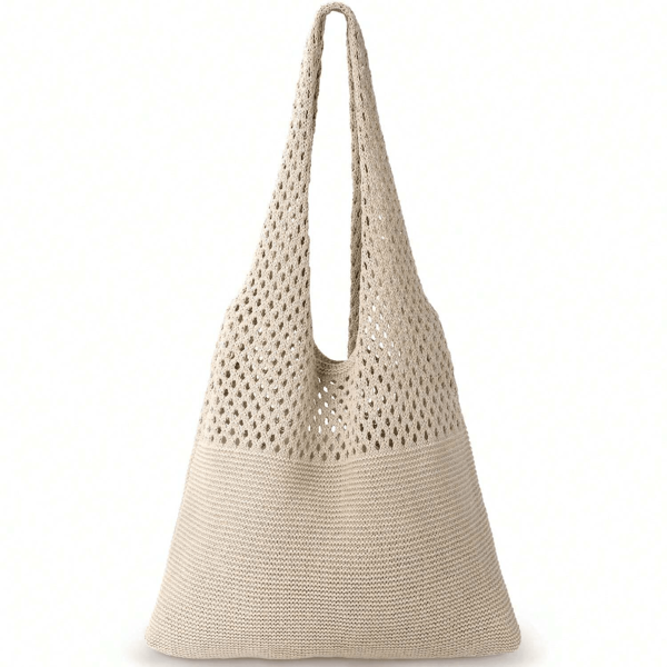 Sacola Tote de Crochê com Grande Capacidade, Bolsa de Ombro de Crochê Vintage Elegante, Bolsa de Praia para Mulheres, Presente do Dia das Mães, Adequada para Faculdade, Ar Livre, Piquenique, Portátil, Adequada para Adolescentes e Estudantes Universitárias do Sexo Feminino, Adequada para Escritório, Faculdade, Férias e Uso Diário, Essencial de Viagem, Suprimentos Escolares