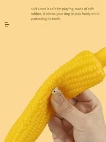 1pc Pet Corn Squeaky Chew Toy, Dog Realistic Yellow Corn Shaped Screaming Chicken Plush Toy, TPR Material, Interactive Chewing Biting Teeth Grinding Toy For Pets