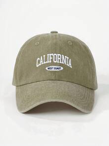 1 件刺绣“加州甜蜜海岸”水洗棒球帽，可调节户外防晒休闲帽，适合春季、秋季、旅行、海滩、男孩、Y2K 风格