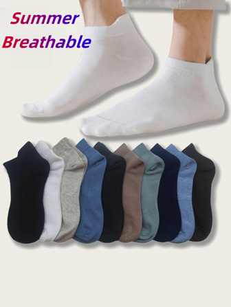 3/5 Double Lifting Ear Waist Socks, Men's Summer Thin Short Socks, Anti-Odour Sweat Breathable Socks