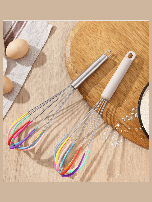 Home Use Colorful Stainless Steel Manual Egg Beater Cream Mixer Cream And Dough Mixer Beater Baking Tool