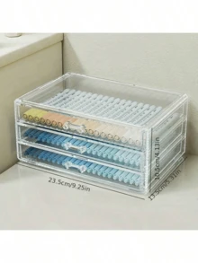 1 件透明塑料抽屉式桌面收纳盒 - 可容纳钢笔、铅笔和马克笔、创意学生铅笔架、胶带座、多功能整洁办公用品、学校用品、返校