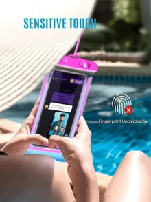 Set de 2 fundas impermeables y luminosas con pantalla táctil, adecuadas para nadar, la playa, bucear, fotografía, rafting, estuche impermeable y transparente para teléfono - Multicolor - Ver 7