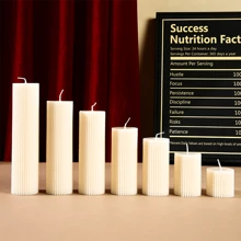 1pc, White Cylindrical Candle, Creative Design Ornament, Suitable For Home Decoration, Room Lighting, Wedding Candles, Etc., Atmosphere, Souvenirs, Holiday Gifts, Etc