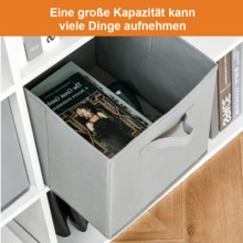 12er Set 27 x 27 x 28cm Aufbewahrungsbox Spielkiste Regalkorb Faltkiste Korb Stoff Box,ragbare Behälter, staub- und feuchtigkeitsbeständig, - Grau - Übersicht 5